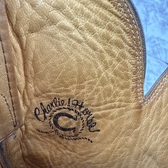 Charlie 1 Horse Lucchese Tan Mad Dog Size 6.5 Distressed Goat Leather Western - Picture 10 of 12